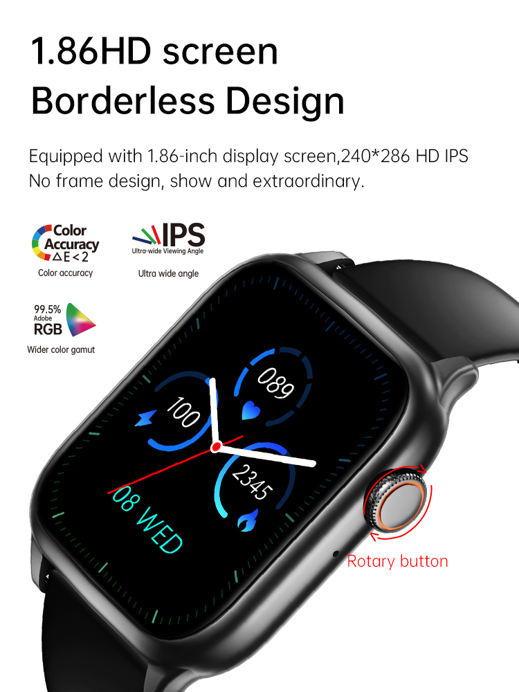 Free sample for Ceramic Bearings - WS-2Smart watch Bluetooth heart rate measurement waterproof step blood pressure blood oxygen payment – Kactus Sports detail pictures